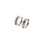 PAIR OF Star & Heart Rainbow CZ white-gold-plated copper Earring - PAIR OF Star & Heart Rainbow CZ white-gold-plated copper Earring - Star by CRUXJEWELRY