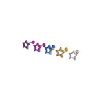 Y2K Chunky Dopamine Thick Cut Pentagram Colorful Star Studs - Pink-Yellow Gradient