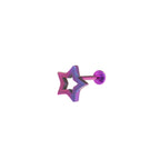 Y2K Chunky Dopamine Thick Cut Pentagram Colorful Star Studs - Blue-Purple Gradient