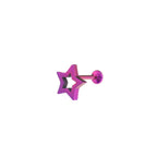 Y2K Chunky Dopamine Thick Cut Pentagram Colorful Star Studs - Pink-Purple Gradient