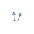 Paws & Purrs - Blue and Pink Cat Ear Stainless Steel Internally Threaded Helix Studs - Paws & Purrs - Blue and Pink Cat Ear Stainless Steel Internally Threaded Helix Studs - Blue / Single / 6mm by CRUXJEWELRY