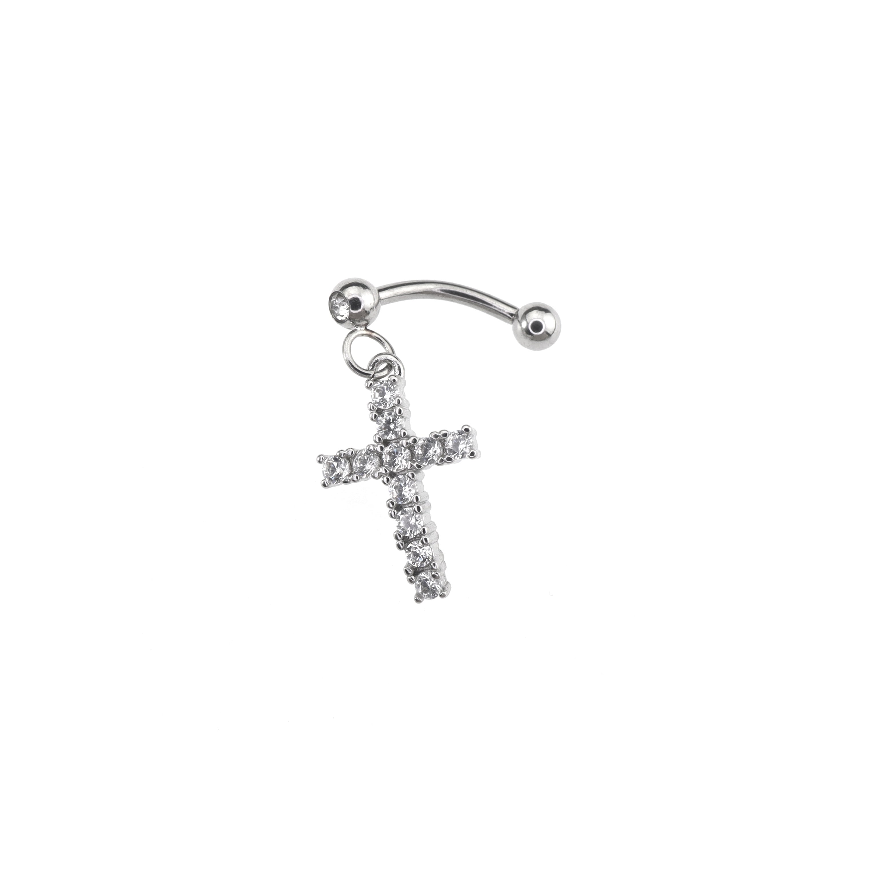 Heart CZ Stainless Steel Rook Stud - Heart CZ Stainless Steel Rook Stud - Default Title by CRUXJEWELRY