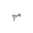 3D Fluid Art Heart Titanium Lip Ring - 3D Fluid Art Heart Titanium Lip Ring - Sliver / 6mm by CRUXJEWELRY