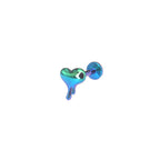 3D Fluid Art Heart Titanium Lip Ring - 3D Fluid Art Heart Titanium Lip Ring - Blue-Green Gradient / 6mm by CRUXJEWELRY
