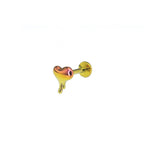 3D Fluid Art Heart Titanium Lip Ring - 3D Fluid Art Heart Titanium Lip Ring - Pink-Yellow Gradient / 6mm by CRUXJEWELRY