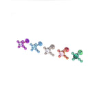 Cross with CZ Ball Titanium Ear Studs - Cross with CZ Ball Titanium Ear Studs - Sliver / 6mm by CRUXJEWELRY