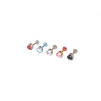 Lace Heart CZ Titanium Lip Ring - Lace Heart CZ Titanium Lip Ring - White / 6mm by CRUXJEWELRY