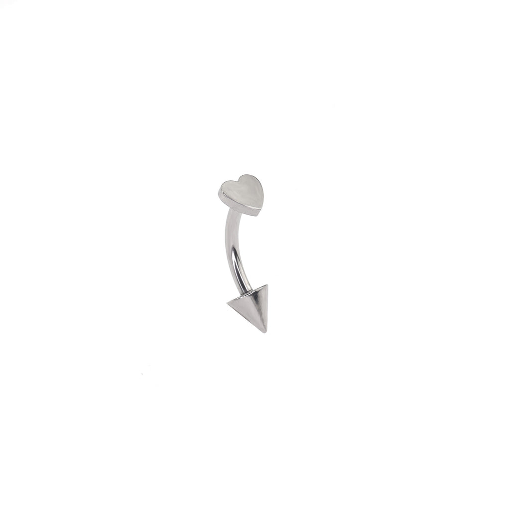 Colorful Heart Spike Titanium Rook Jewelry - Colorful Heart Spike Titanium Rook Jewelry - Sliver / 8mm by CRUXJEWELRY