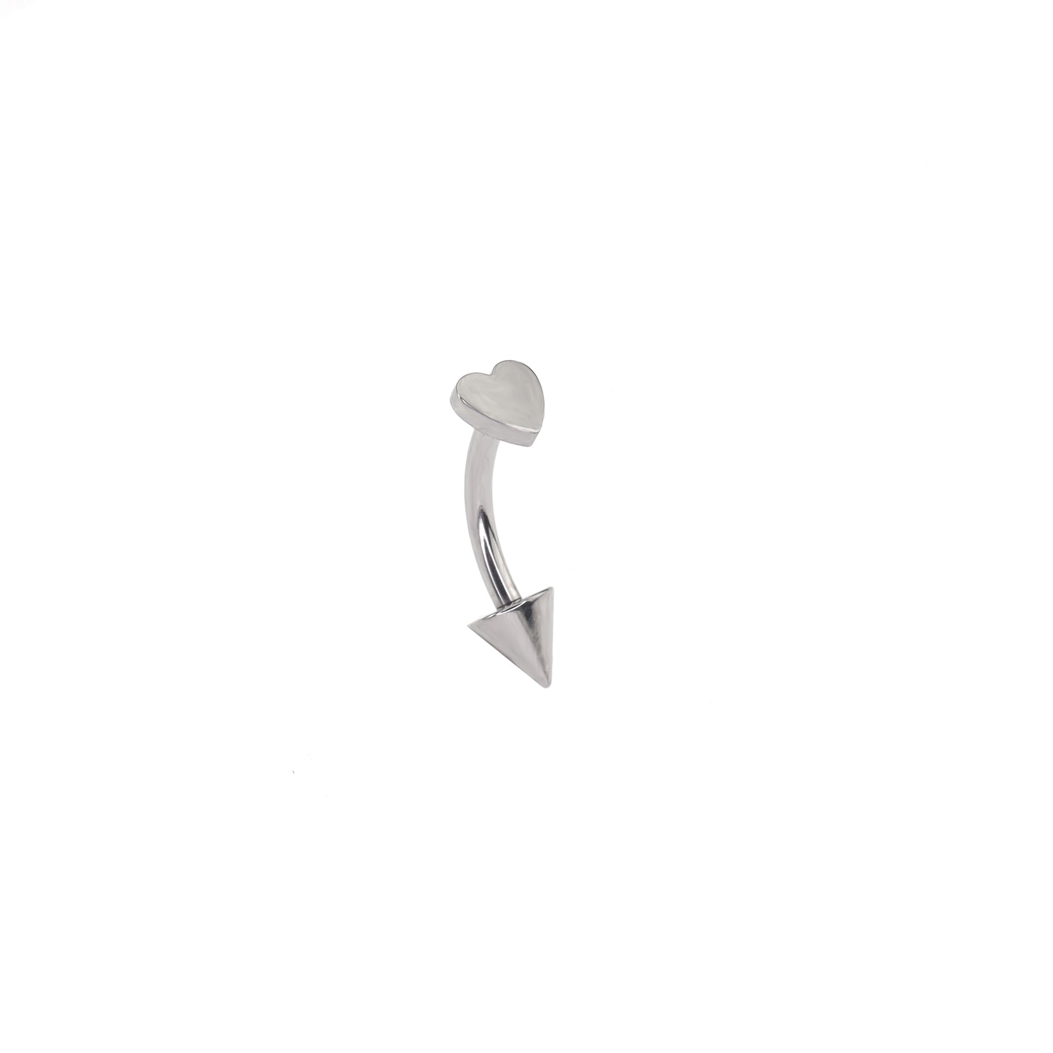 Colorful Heart Spike Titanium Rook Jewelry - Colorful Heart Spike Titanium Rook Jewelry - Sliver / 8mm by CRUXJEWELRY