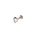 Lace Heart CZ Titanium Lip Ring - Lace Heart CZ Titanium Lip Ring - White / 6mm by CRUXJEWELRY
