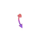 Colorful Heart Spike Titanium Rook Jewelry - Colorful Heart Spike Titanium Rook Jewelry - Pink-Purple Gradient / 8mm by CRUXJEWELRY