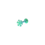 Mini Snowflake Titanium Ear Studs - Mini Snowflake Titanium Ear Studs - Green / 6mm by CRUXJEWELRY