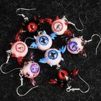 Pair of Little Devil Winged Eyeball Earrings | Handmade Cthulhu Series | Spooky-Cute Gothic Resin Jewelry