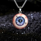 "Psyche's Dream" White Butterfly Pupil Necklace - Shimmering Purple Iris