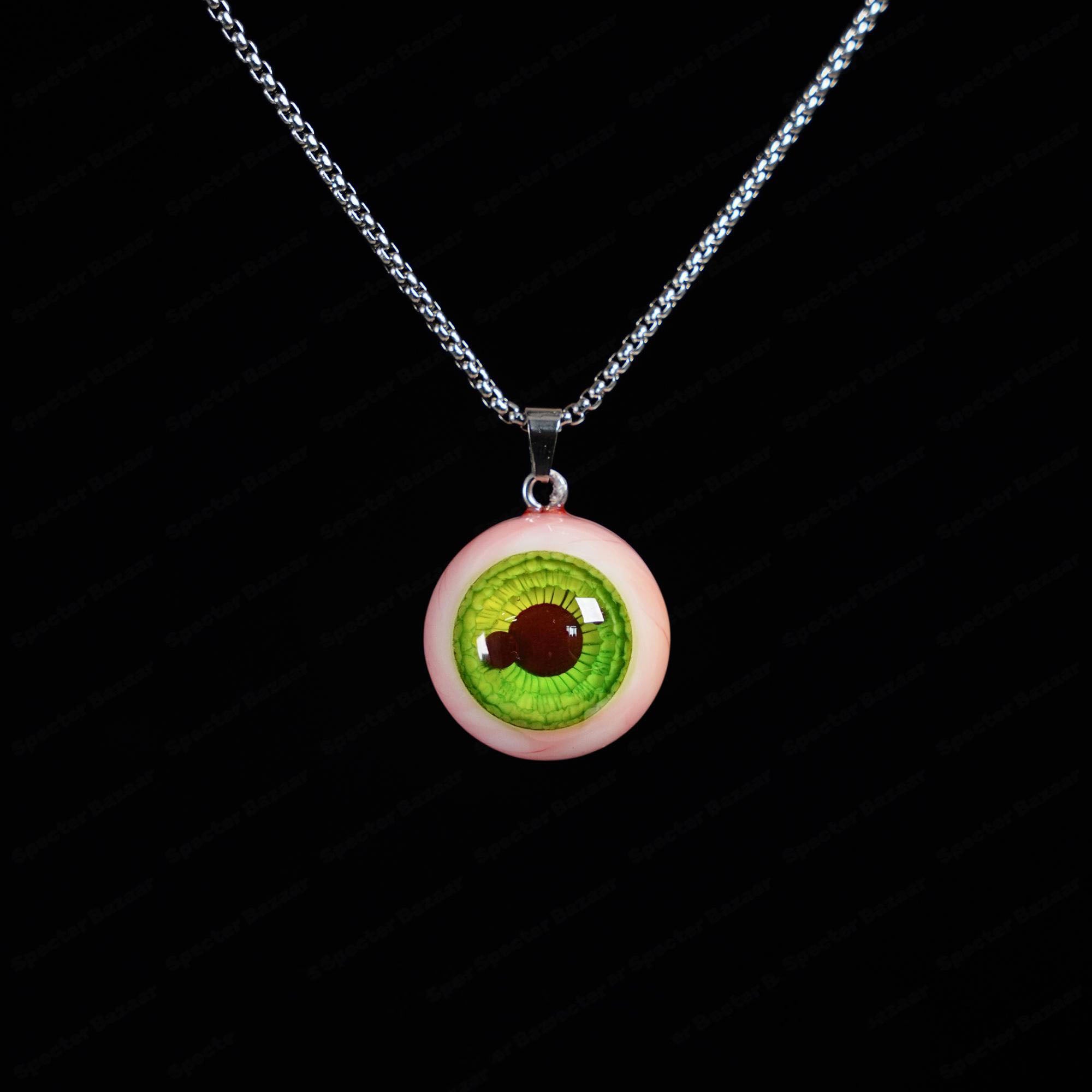 "Gamma Ray" Radioactive Green Mutant Eye Necklace - Splitting Pupil