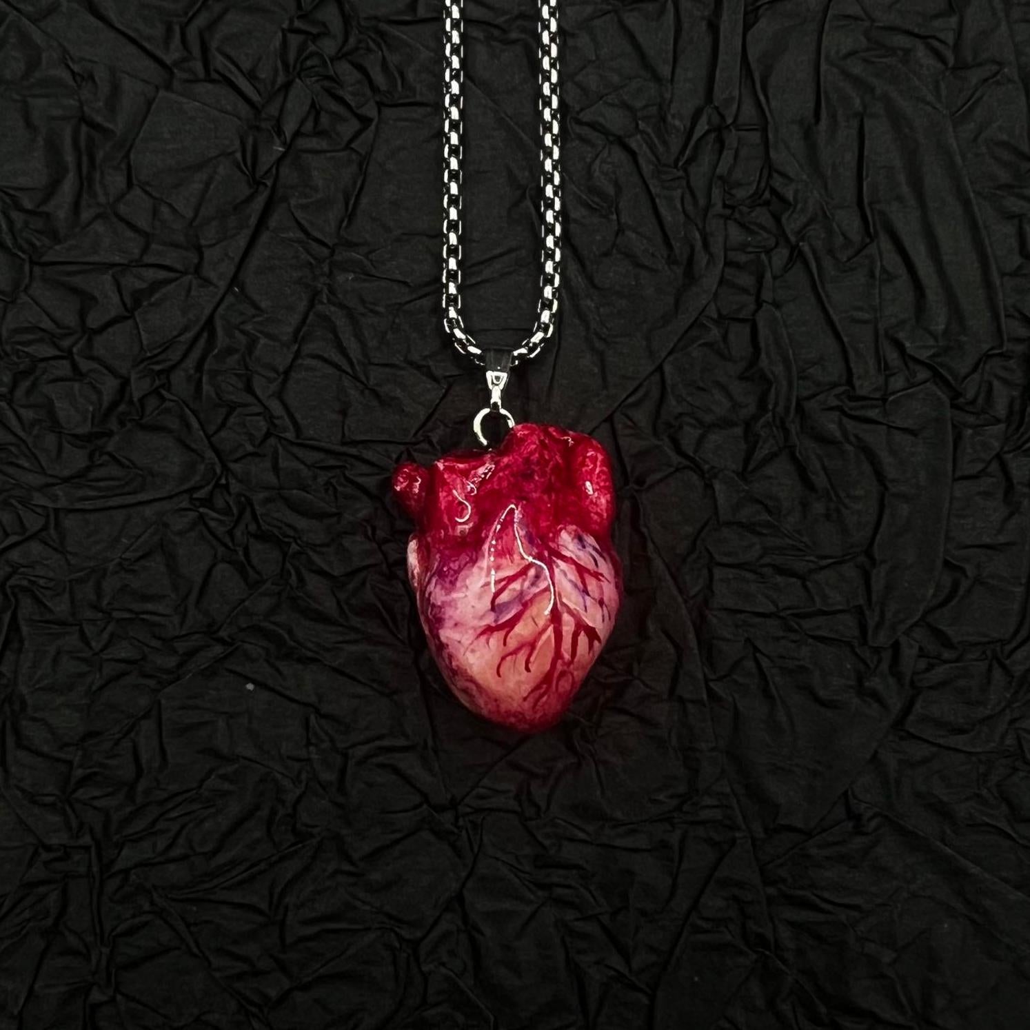 "The Organ" Life-Like Anatomical Heart Necklace - Realistic Vein Detail