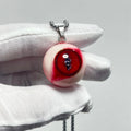 "Forbidden Fruit" Red Snake Eye Necklace - Wavy Pupil & Daisy Detail