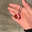 Triple Pupil Mutation Eyeball Necklace | "Toxic Orange" Tri-Iris Pendant | Polycoria Bio-Horror Jewelry