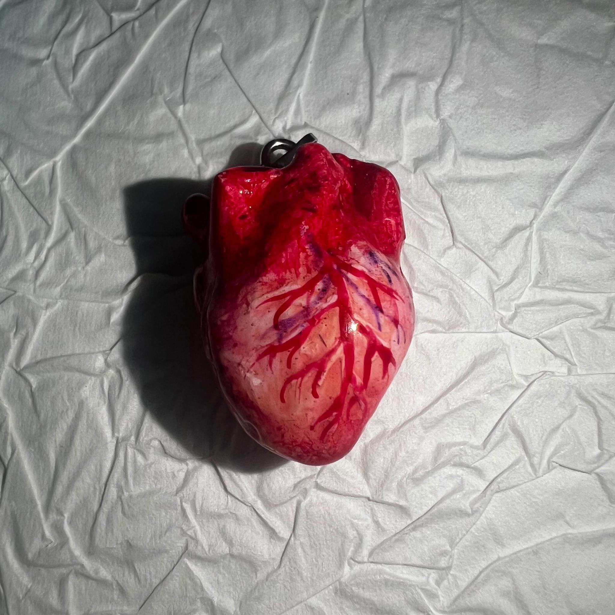 "The Organ" Life-Like Anatomical Heart Necklace - Realistic Vein Detail
