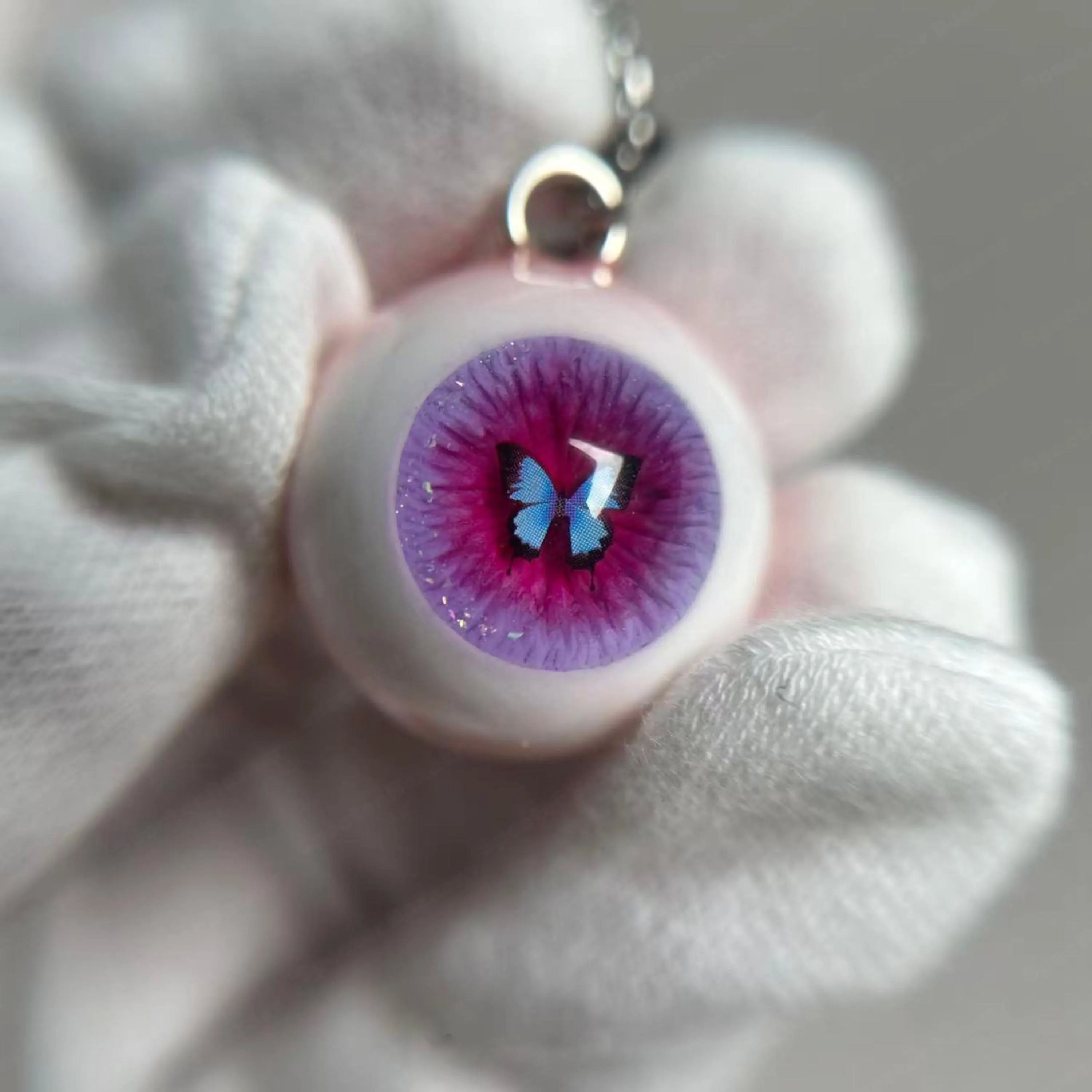 Handmade Realistic Eyeball Necklace - Evil Eye Pendant - Polymer Clay & Resin - Gothic Oddities Gift
