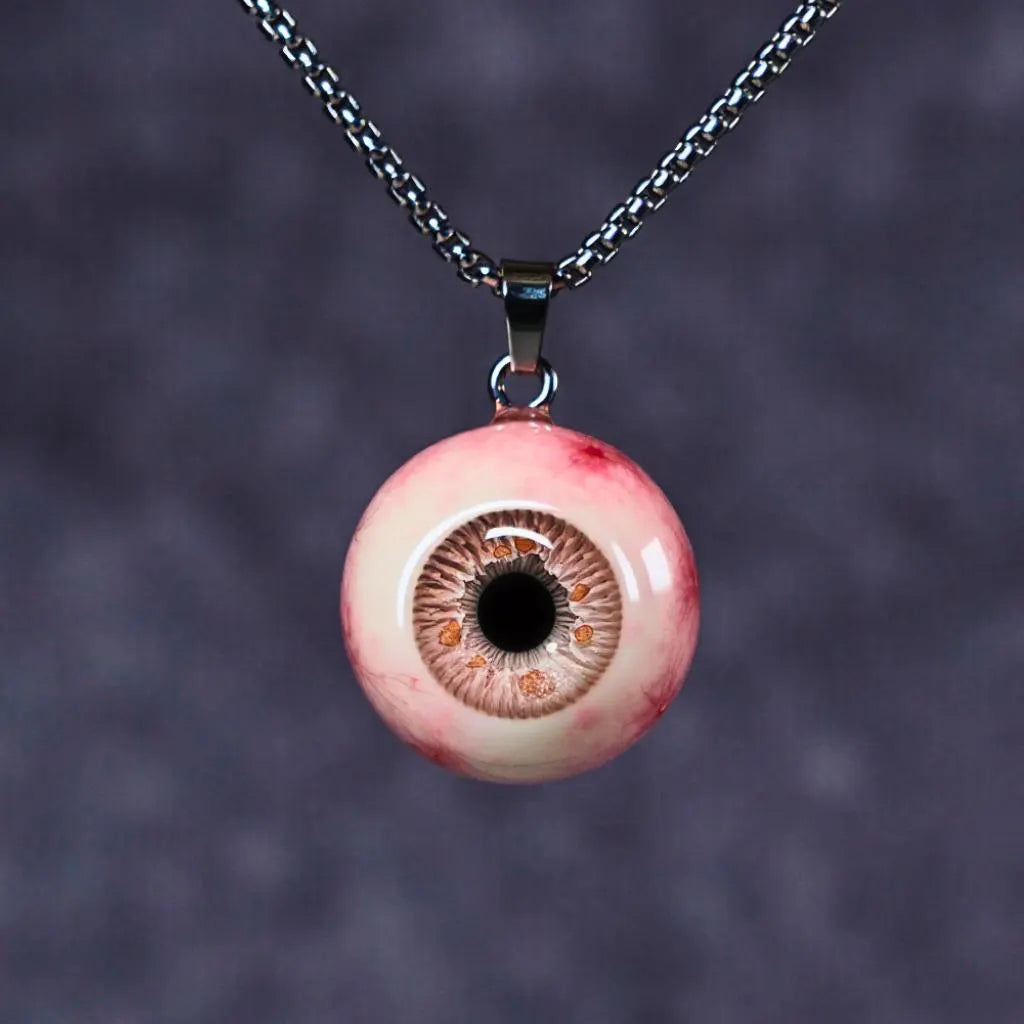 Realistic Glass Eye Necklace - 9 Color Options