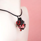 "Eternal Devotion" Bleeding Anatomical Heart - Rose & Chain Detail
