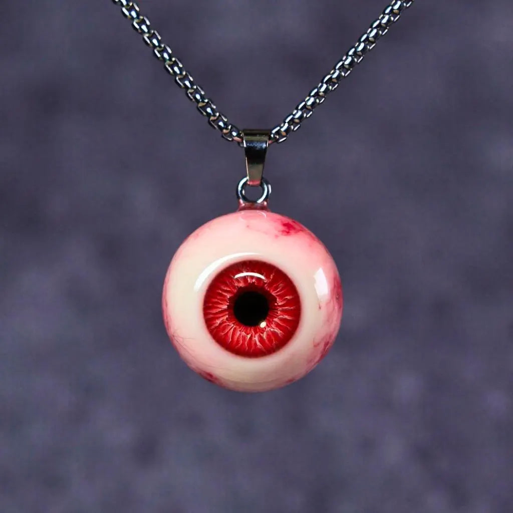 Realistic Glass Eye Necklace - 9 Color Options