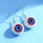 (Pair) Hyper-Realistic Cosmic Blue Eyeball Earrings | S925 Sterling Silver | Spooky-Cute