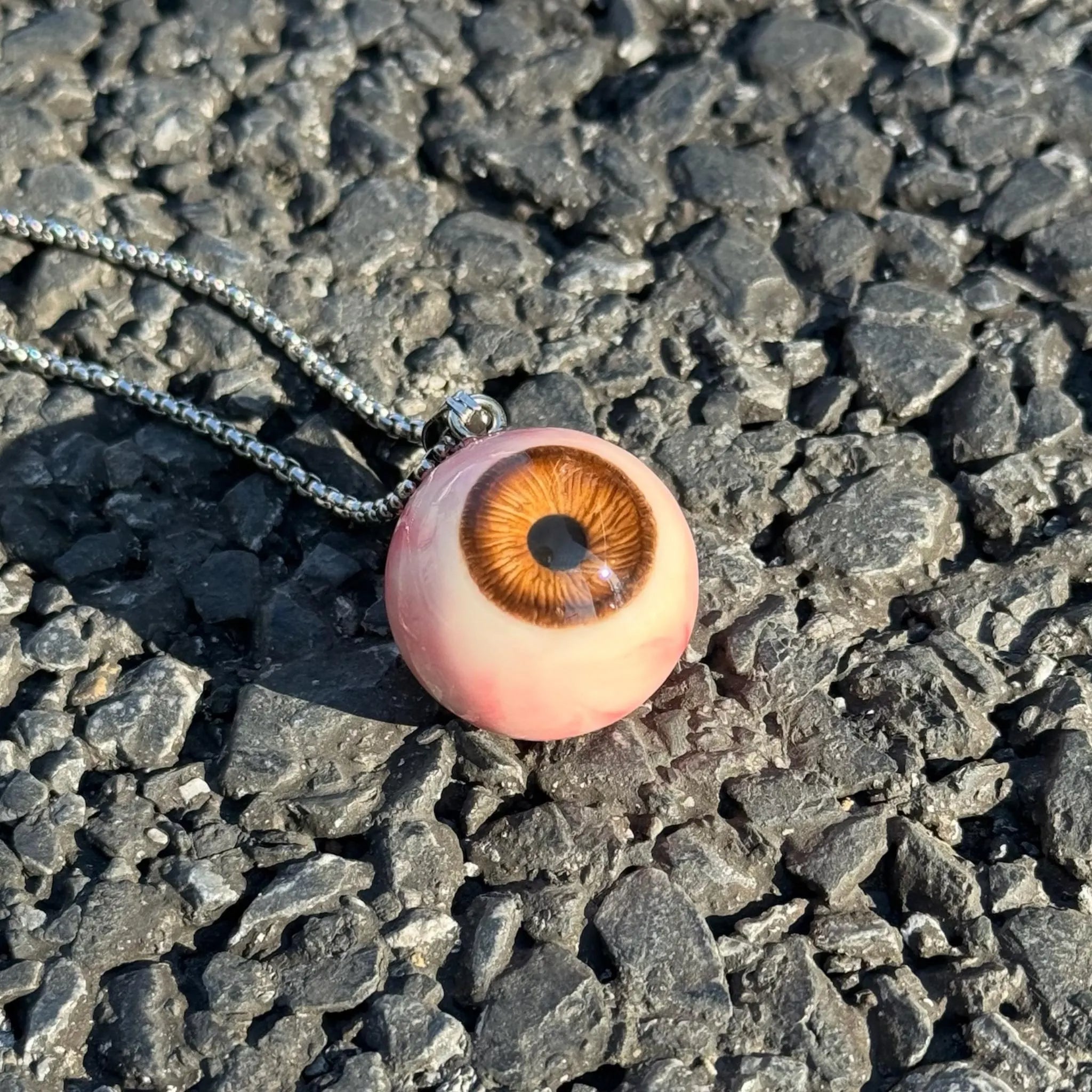 Handmade Realistic Eyeball Necklace - Evil Eye Pendant - Polymer Clay & Resin - Gothic Oddities Gift