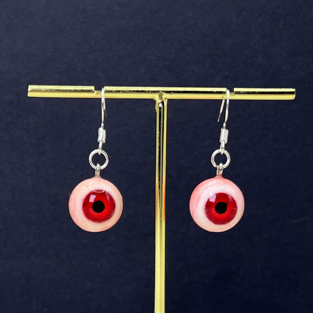 Kawaii Heart Pupil Eyeball Necklace & Earrings Set | 4-Color Matching Jewelry Bundle