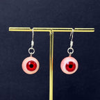 Kawaii Heart Pupil Eyeball Necklace & Earrings Set | 4-Color Matching Jewelry Bundle