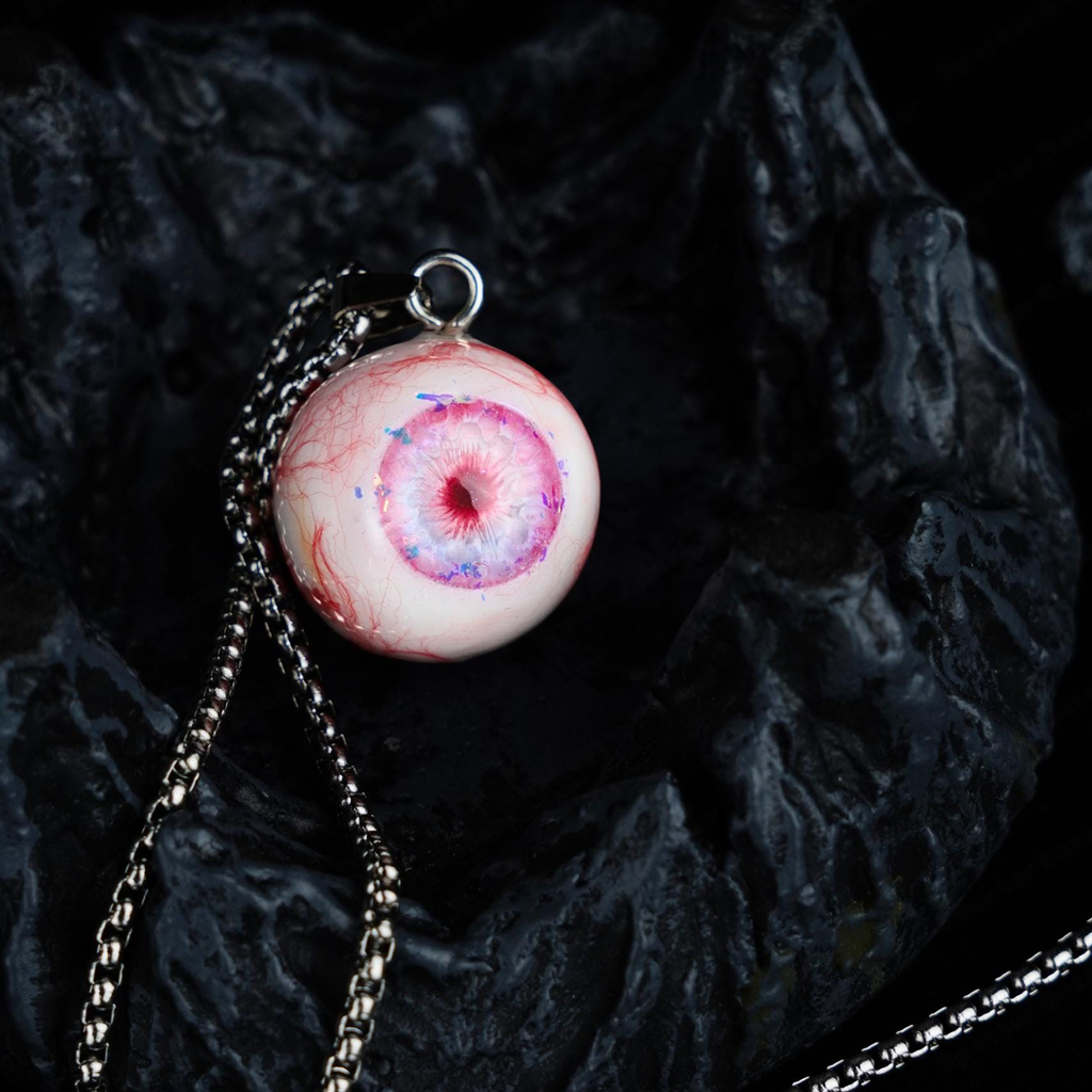 "Love Sick" Pink Exploding Iris Necklace | Kawaii Gore Aesthetic