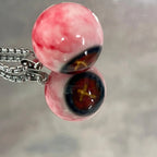 "Holy Fire" Golden Cross Eye Necklace - Thermal Blue & Red Iris