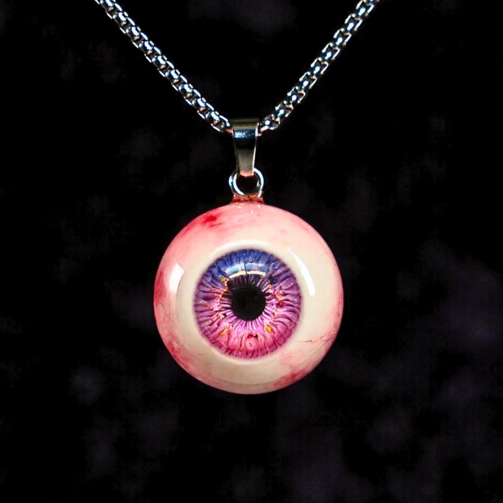 "The Watcher" Realistic Glass Eye Necklace - 9 Color Options