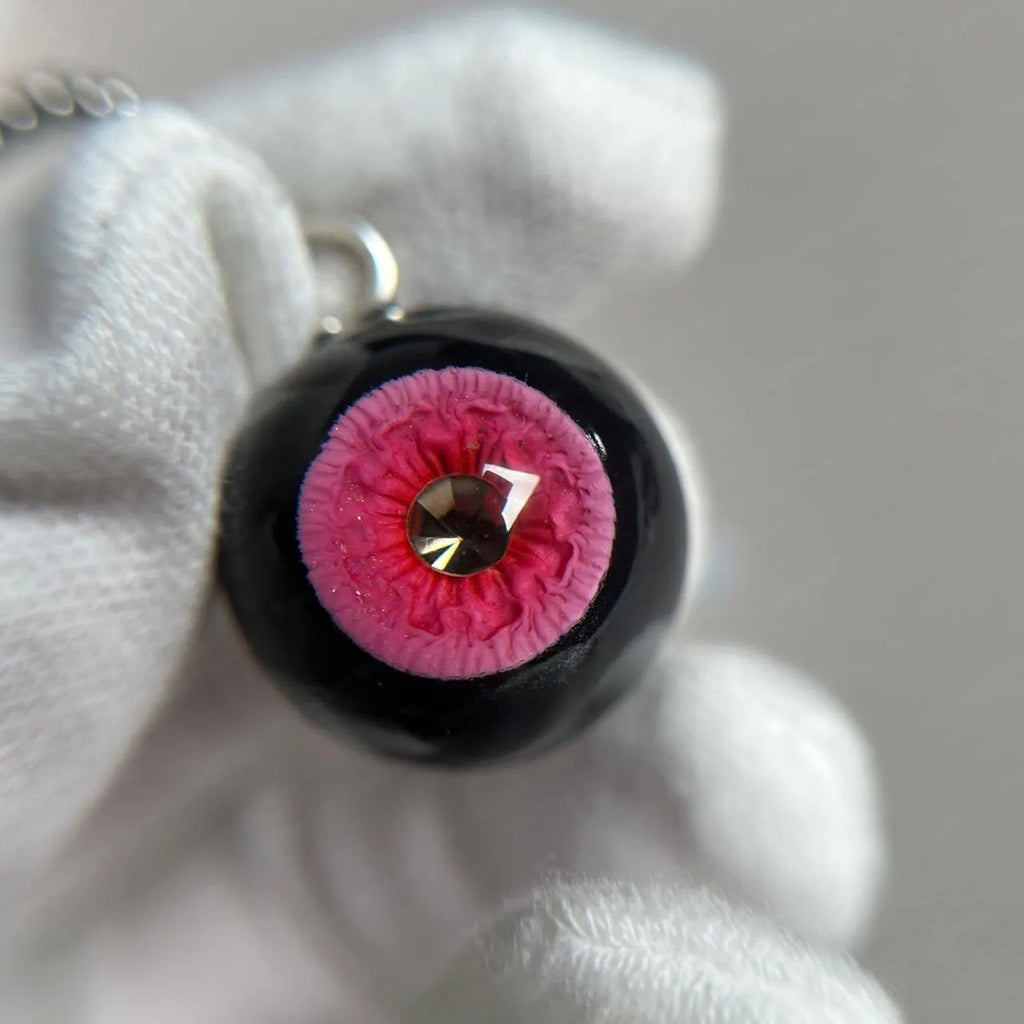 Handmade Realistic Eyeball Necklace - Evil Eye Pendant - Polymer Clay & Resin - Gothic Oddities Gift