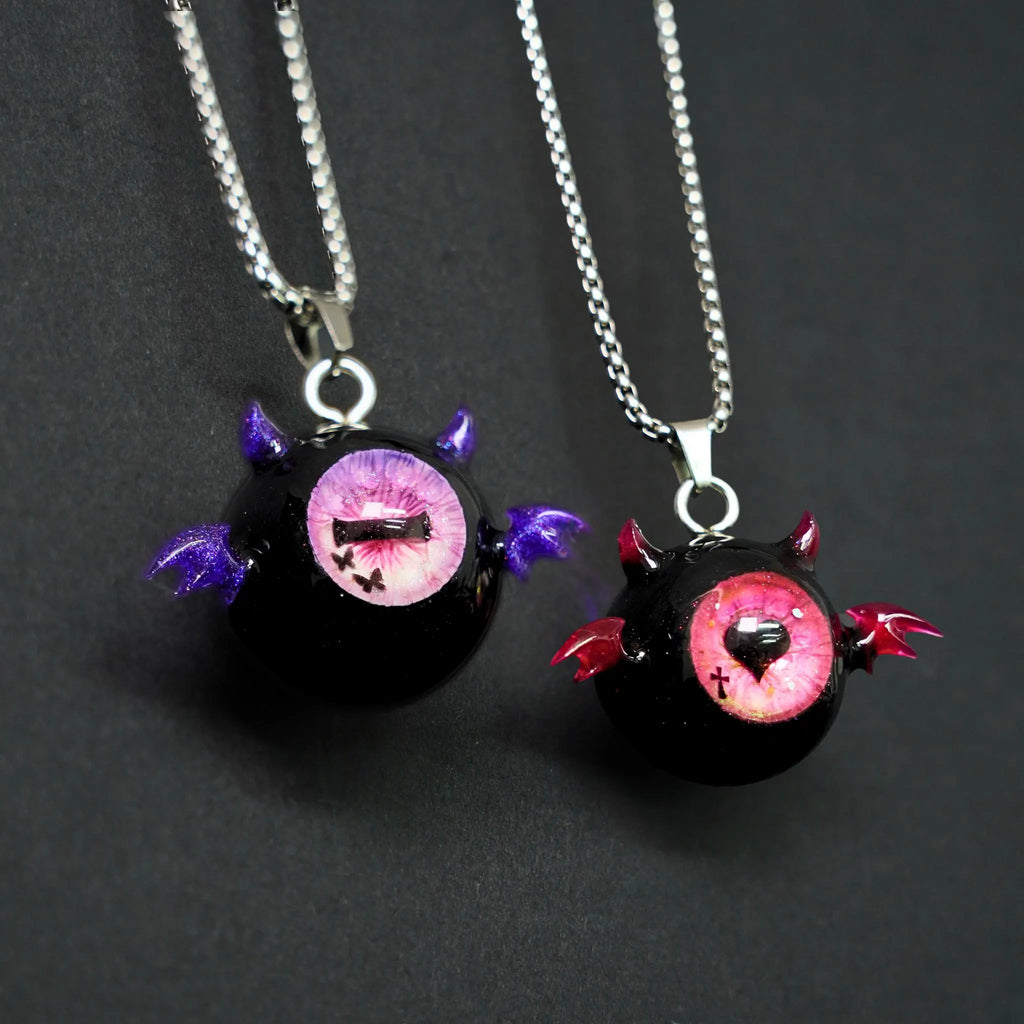 "Midnight Demon" Black Sclera Eyeball Necklace