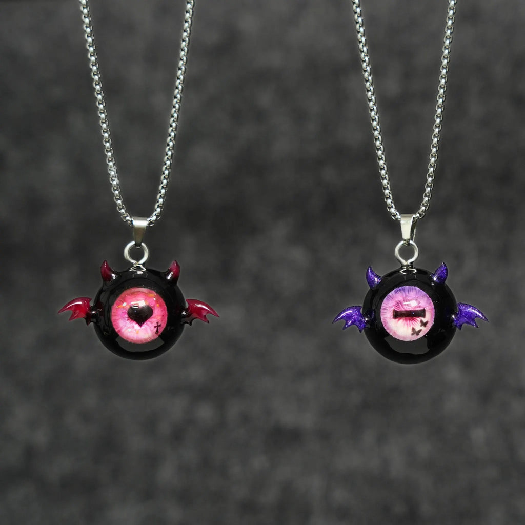 "Midnight Demon" Black Sclera Eyeball Necklace