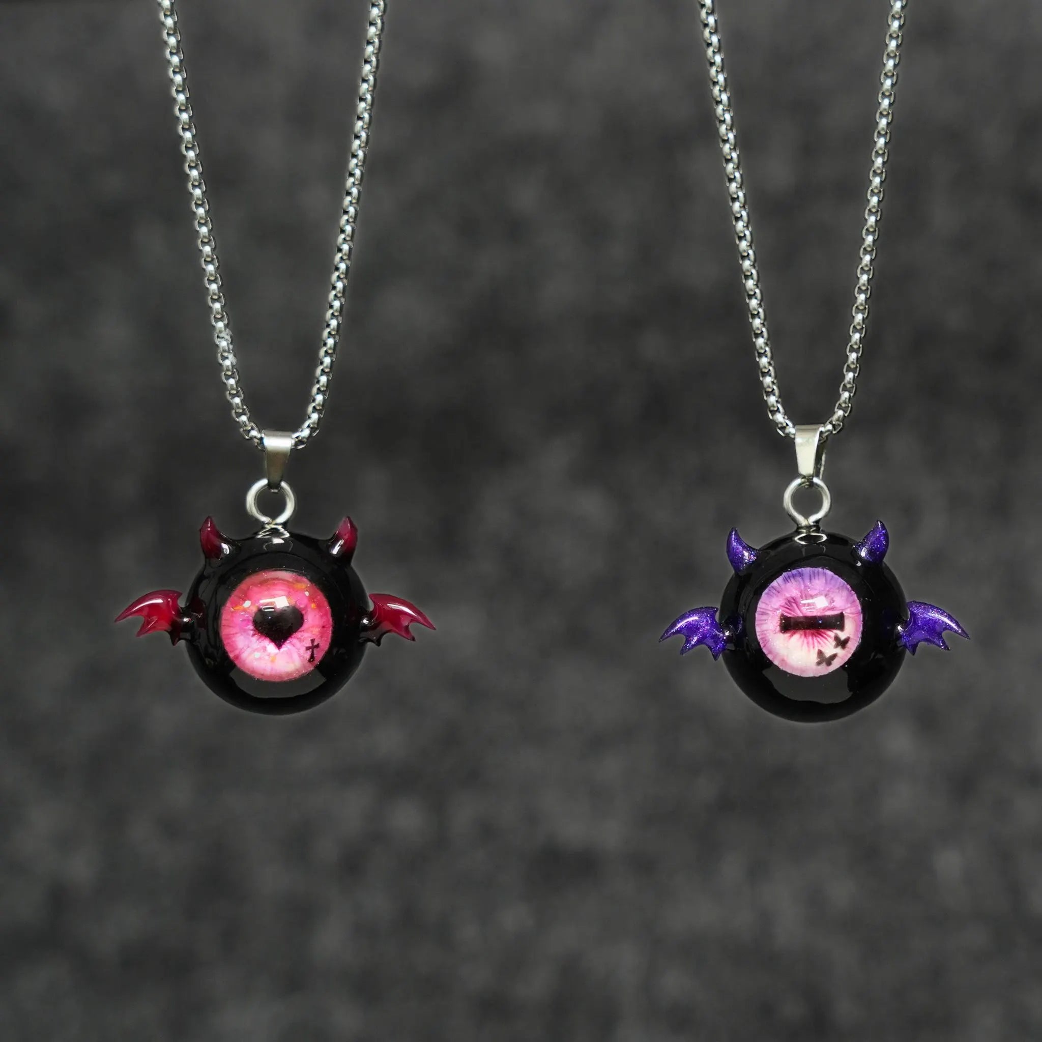 "Midnight Demon" Black Sclera Eyeball Necklace