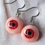 Pair of Hyper-Realistic Eyeball Drop Earrings | Handmade Cthulhu Series | Gothic Horror Resin Jewelry