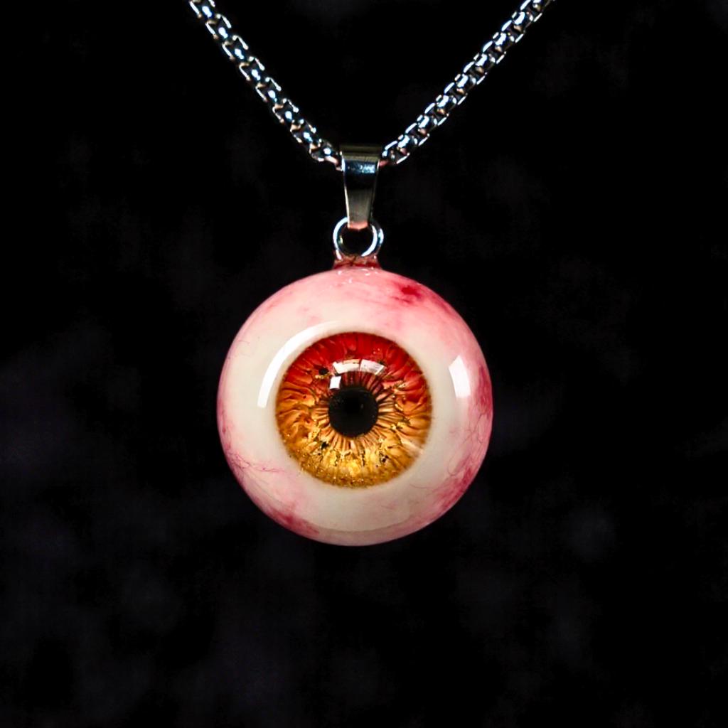 "The Watcher" Realistic Glass Eye Necklace - 9 Color Options