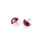 Cute Small Mushroom CZ Internally Threaded Titanium Ear Studs - Cute Small Mushroom CZ Internally Threaded Titanium Ear Studs - 6mm by CRUXJEWELRY