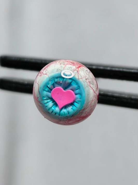 Artisan Heart-Pupil Bloodshot Eyeball | Titanium Eyeball Tongue/Ear/Lip Stud