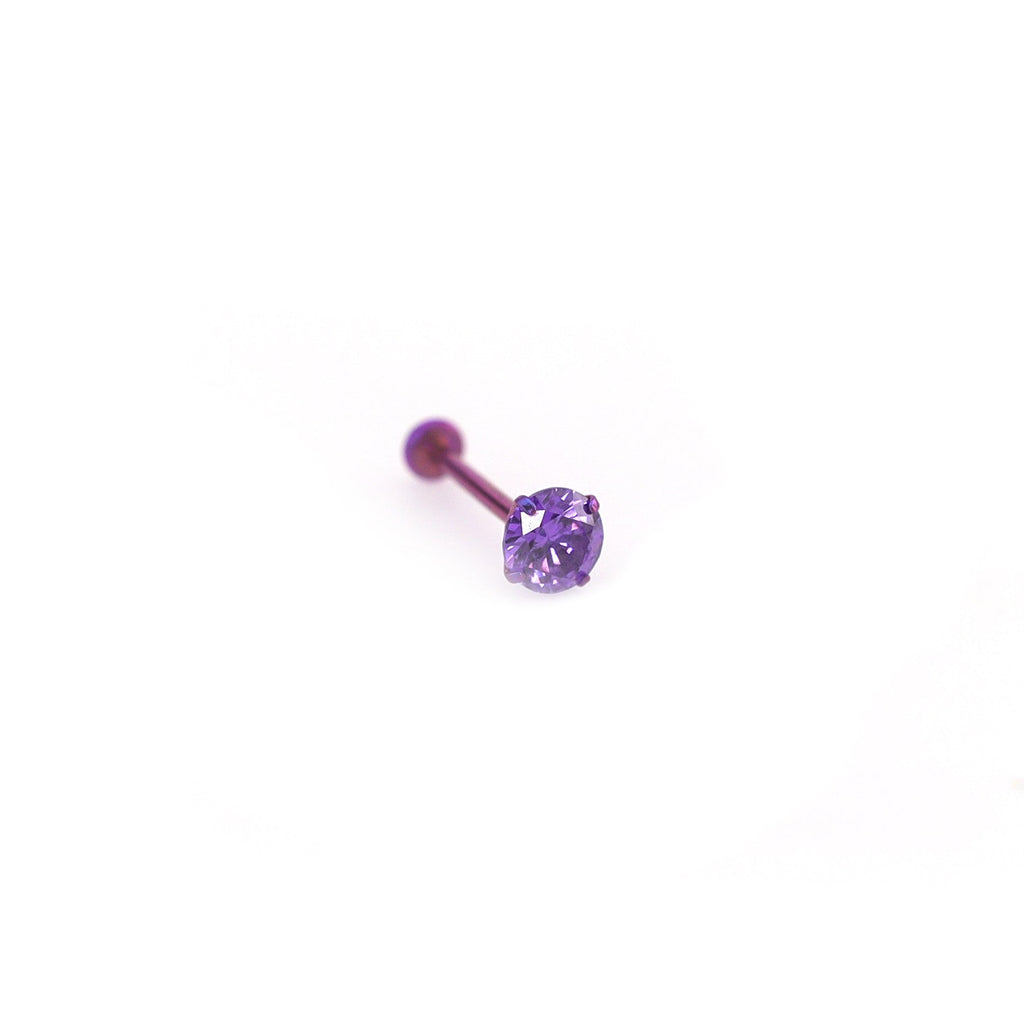 F136 Titanium Flat-Back Studs - F136 Titanium Flat-Back Studs - Purple / 3 mm / 6mm by CRUXJEWELRY