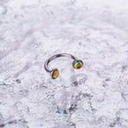 Colorful Dreamy Oil Resin Horseshoe Ring - Colorful Dreamy Oil Resin Horseshoe Ring - Deep Brown / 8 mm by CRUXJEWELRY