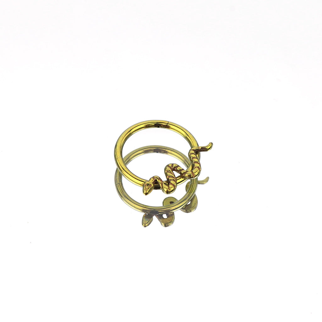 Multicolored Titanium Serpent Septum Clicker - Multicolored Titanium Serpent Septum Clicker - Gold by CRUXJEWELRY