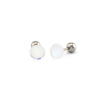 20G Thin Gauge Epoxy Water Drop Translucent Stainless Steel Ear Studs - 20G Thin Gauge Epoxy Water Drop Translucent Stainless Steel Ear Studs - Radiant White / 0.8mm/20G by CRUXJEWELRY