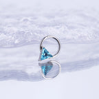 Triangle CZ stainless steel Segment Hoop - Triangle CZ stainless steel Segment Hoop - Blue / 8 mm by CRUXJEWELRY