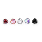 Lace Heart CZ Titanium Lip Ring - Lace Heart CZ Titanium Lip Ring - White / 6mm by CRUXJEWELRY