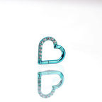 16G heart-shaped hoop CZ Titanium Segment Hoop - 16G heart-shaped hoop CZ Titanium Segment Hoop - Bright Blue / 8 mm by CRUXJEWELRY