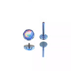 Wave Bezel-Set Opal Titanium Lip Ring - Wave Bezel-Set Opal Titanium Lip Ring - Blue-Purple Gradient / 6mm by CRUXJEWELRY